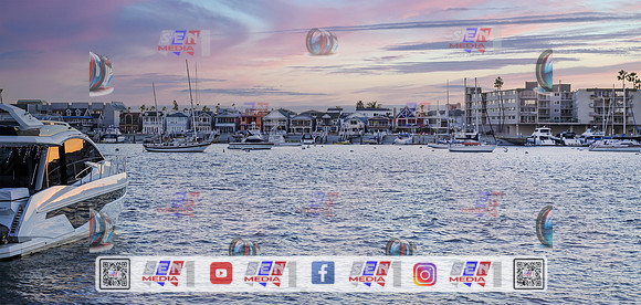 Yatch to the left looking over the marina from Balboa Island Newport Beach